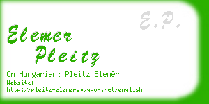 elemer pleitz business card
